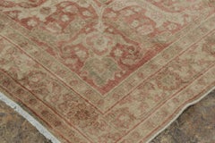 Vintage Persian Tabriz Rug, Sage Green & Rose Floral Pattern - Rug & Kilim