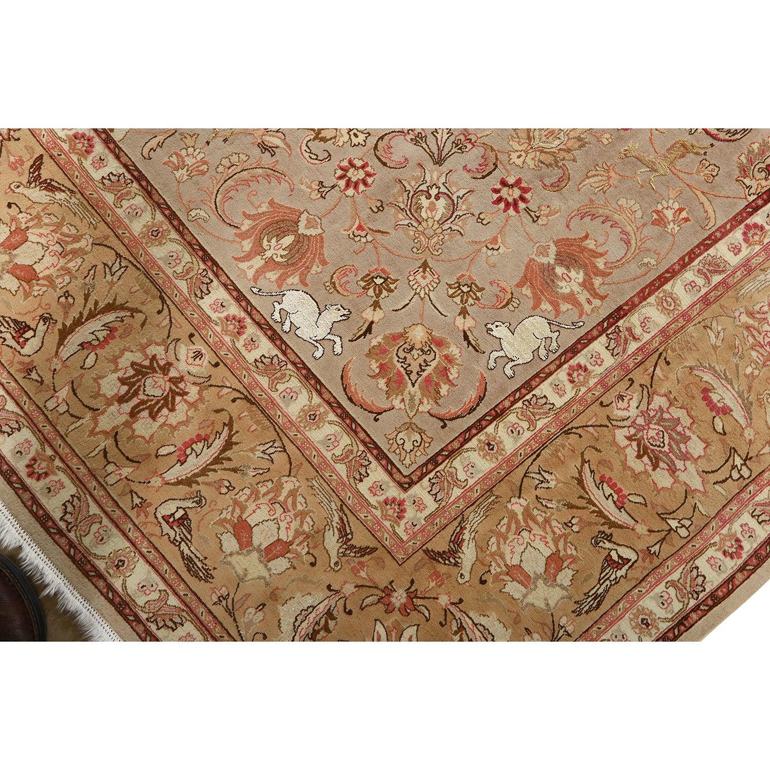 Annodato a mano Tappeto persiano Tabriz vintage - Dimensioni: 11'4 X 8'2 in vendita