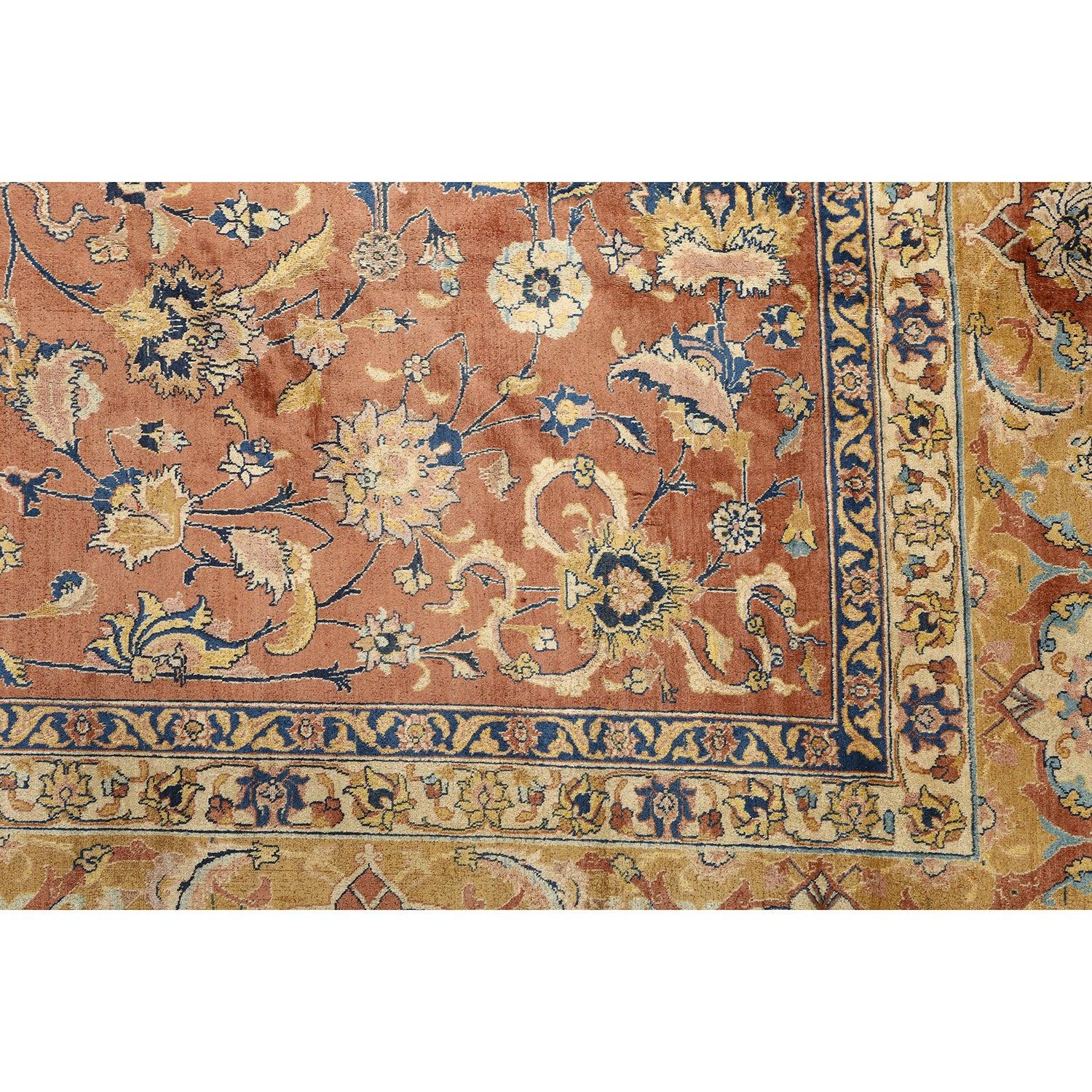 Annodato a mano Tappeto persiano Tabriz vintage - Dimensioni: 12'1 X 8 in vendita