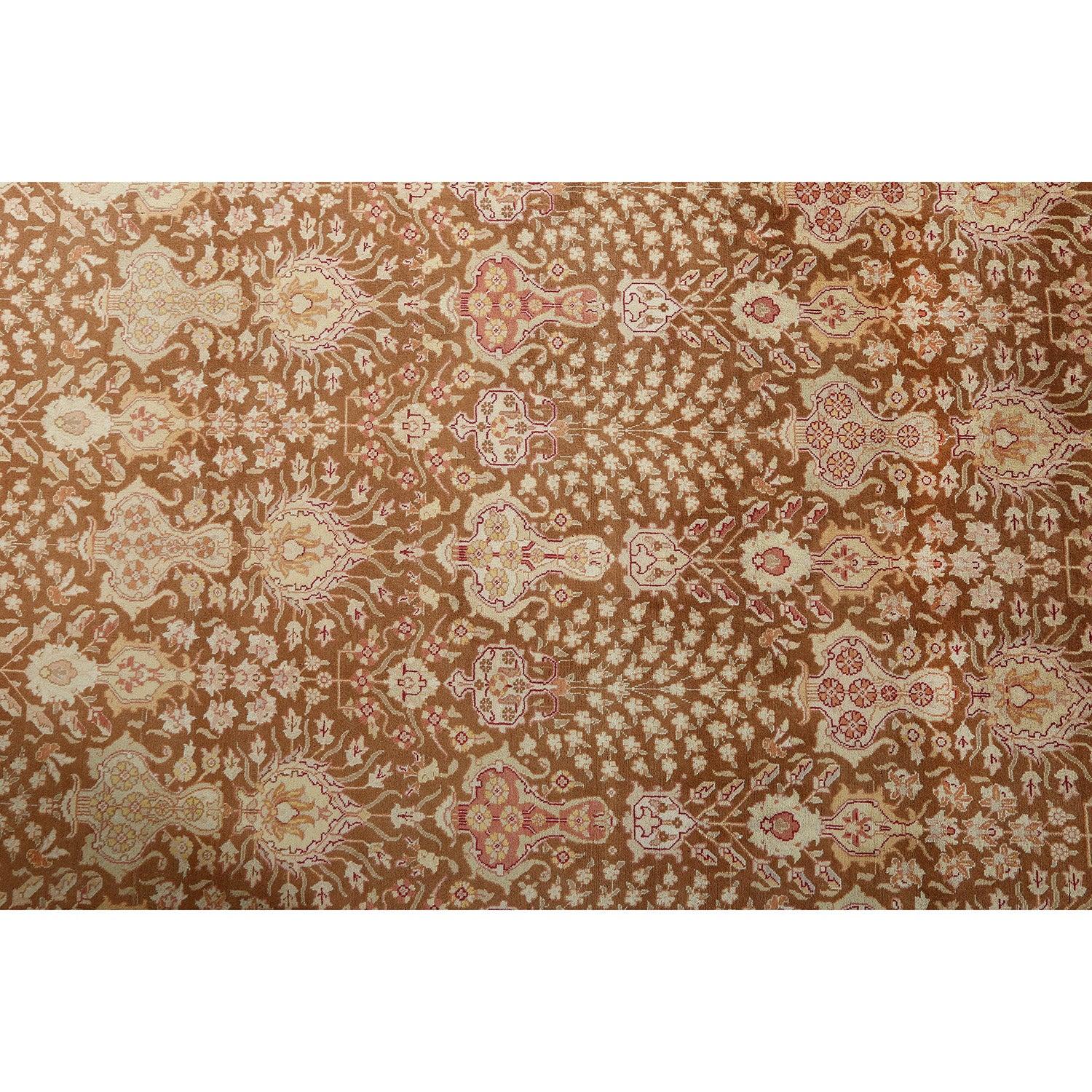 Annodato a mano Tappeto persiano Tabriz vintage - Dimensioni: 12'10 X 9'9 in vendita