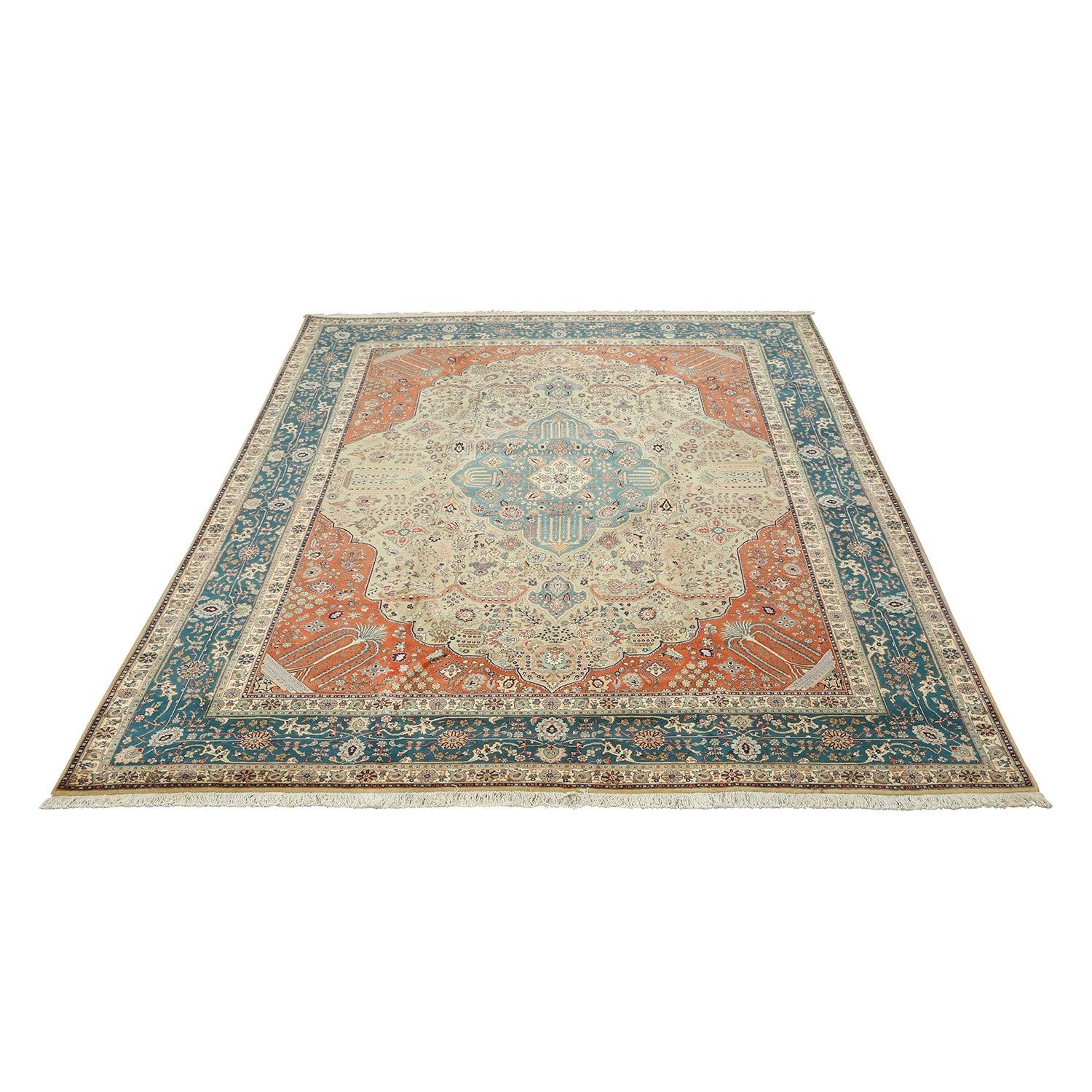 Annodato a mano Tappeto persiano Tabriz vintage - Dimensioni: 12'9 X 9'9 in vendita
