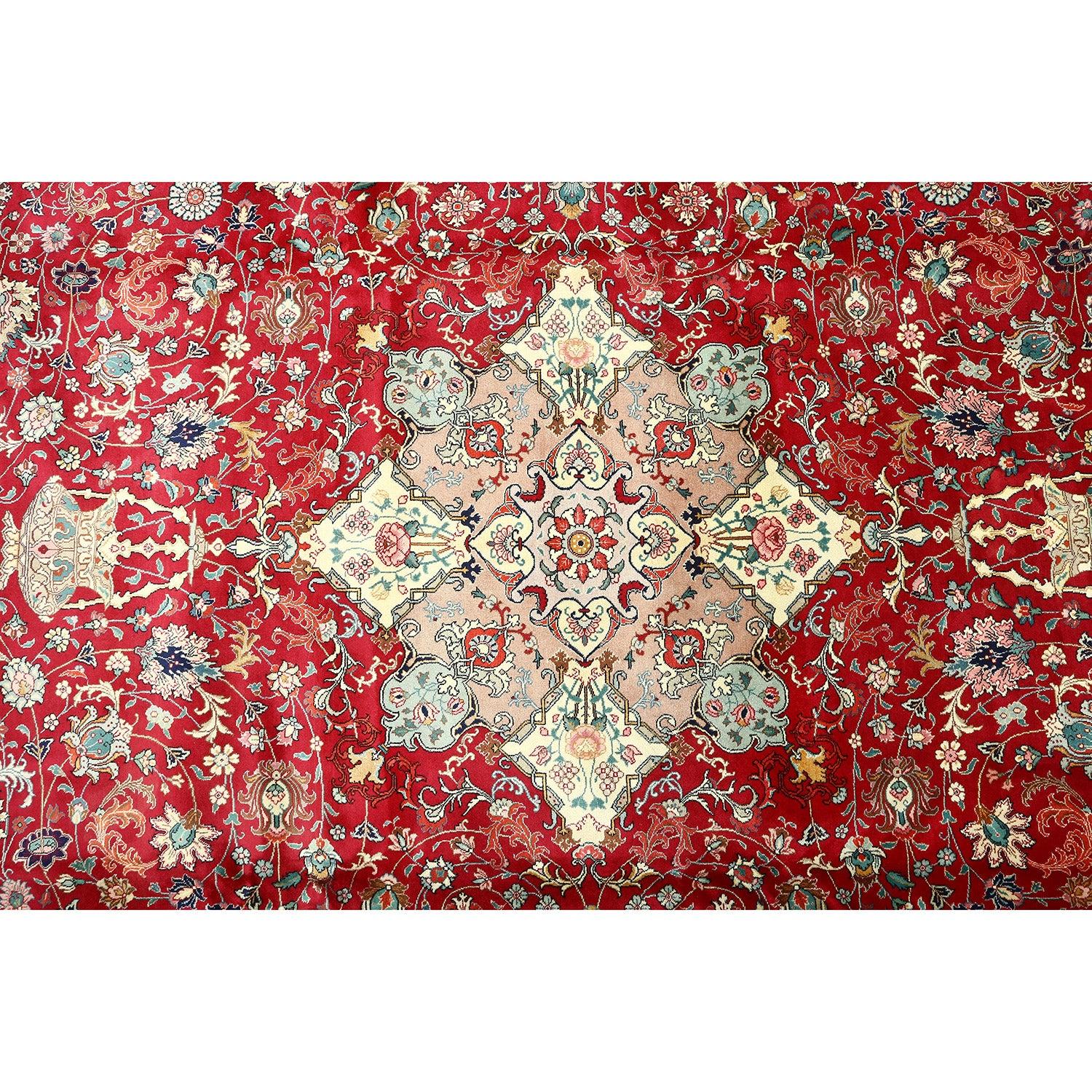 Annodato a mano Tappeto persiano Tabriz vintage - Dimensioni: 14'7 X 10'10 in vendita
