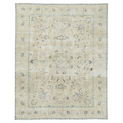 Tappeto persiano Tabriz vintage, schizzi floreali in beige e blu cielo - Rug
Kilim