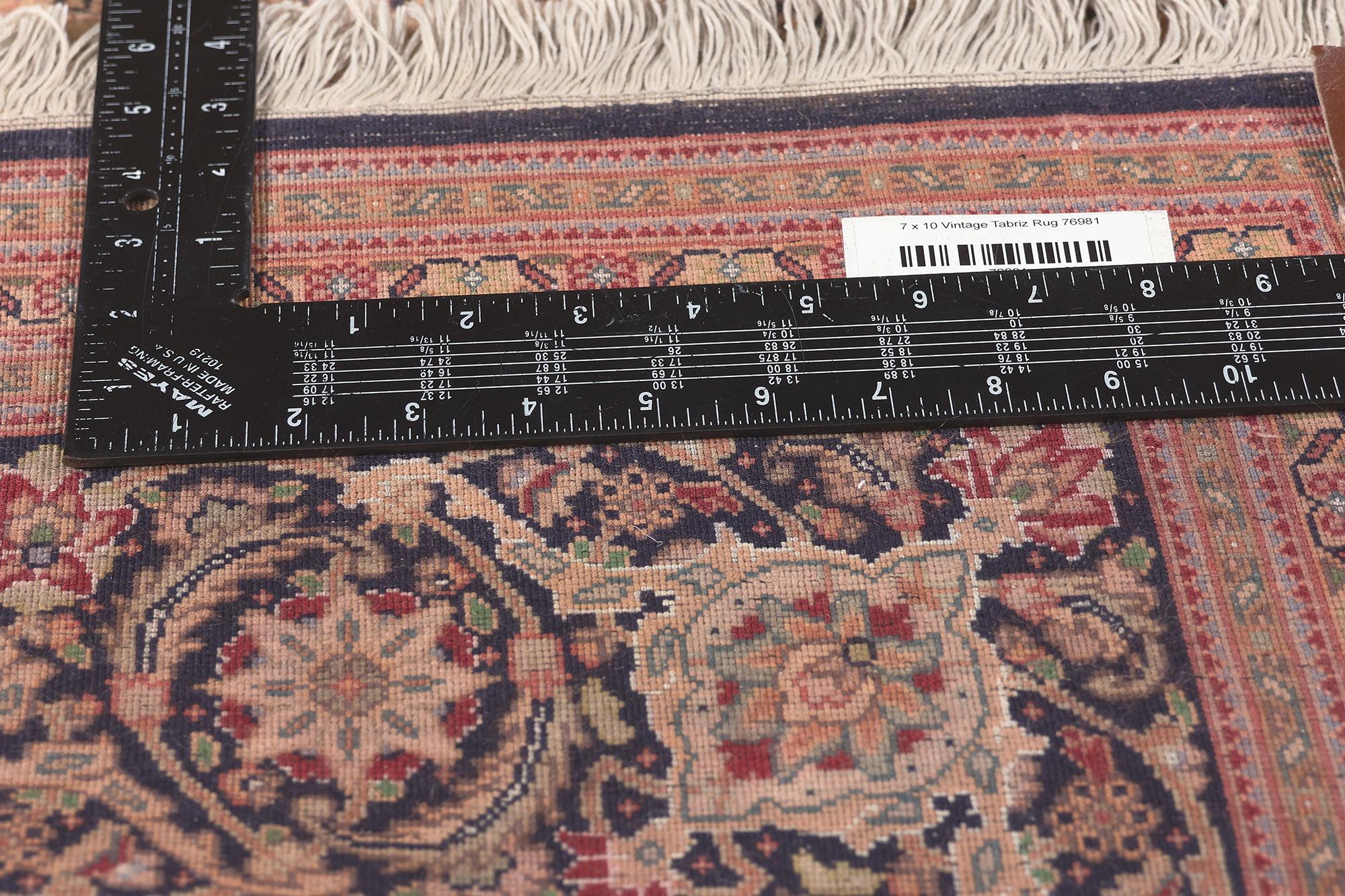 Wool Vintage Persian Tabriz Rug, Timeless Elegance Meets Traditional Sensibility For Sale