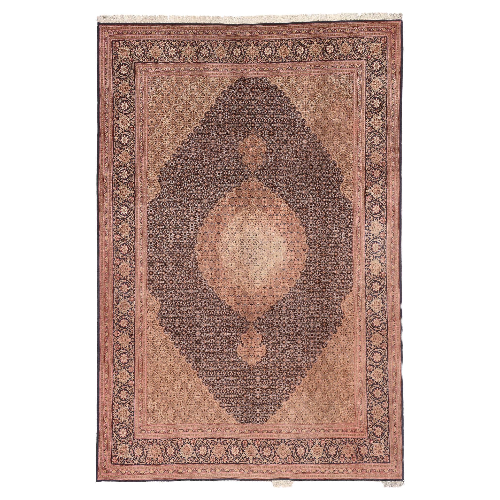 Vintage Persian Tabriz Rug, Timeless Elegance Meets Traditional Sensibility For Sale