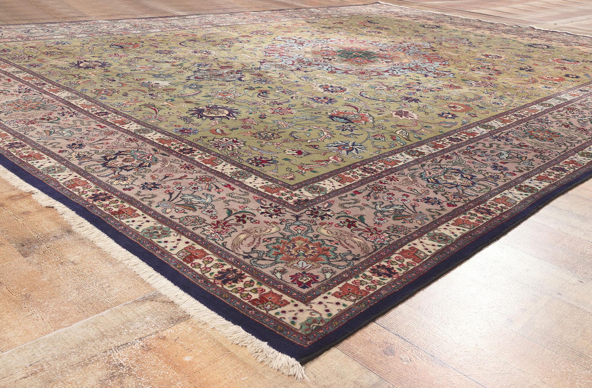 Vintage Persian Tabriz Rug, Traditional Style Meets Timeless Appeal For Sale 1