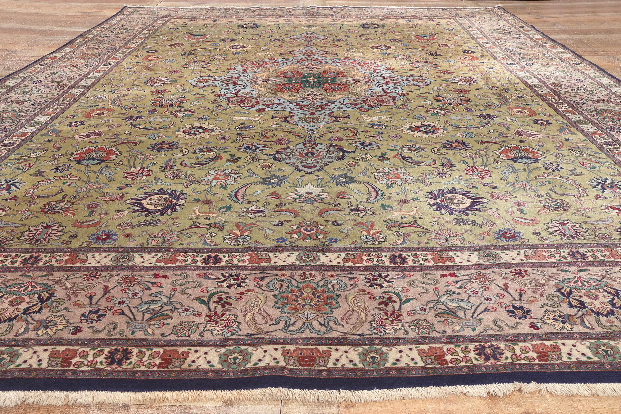 Vintage Persian Tabriz Rug, Traditional Style Meets Timeless Appeal For Sale 2