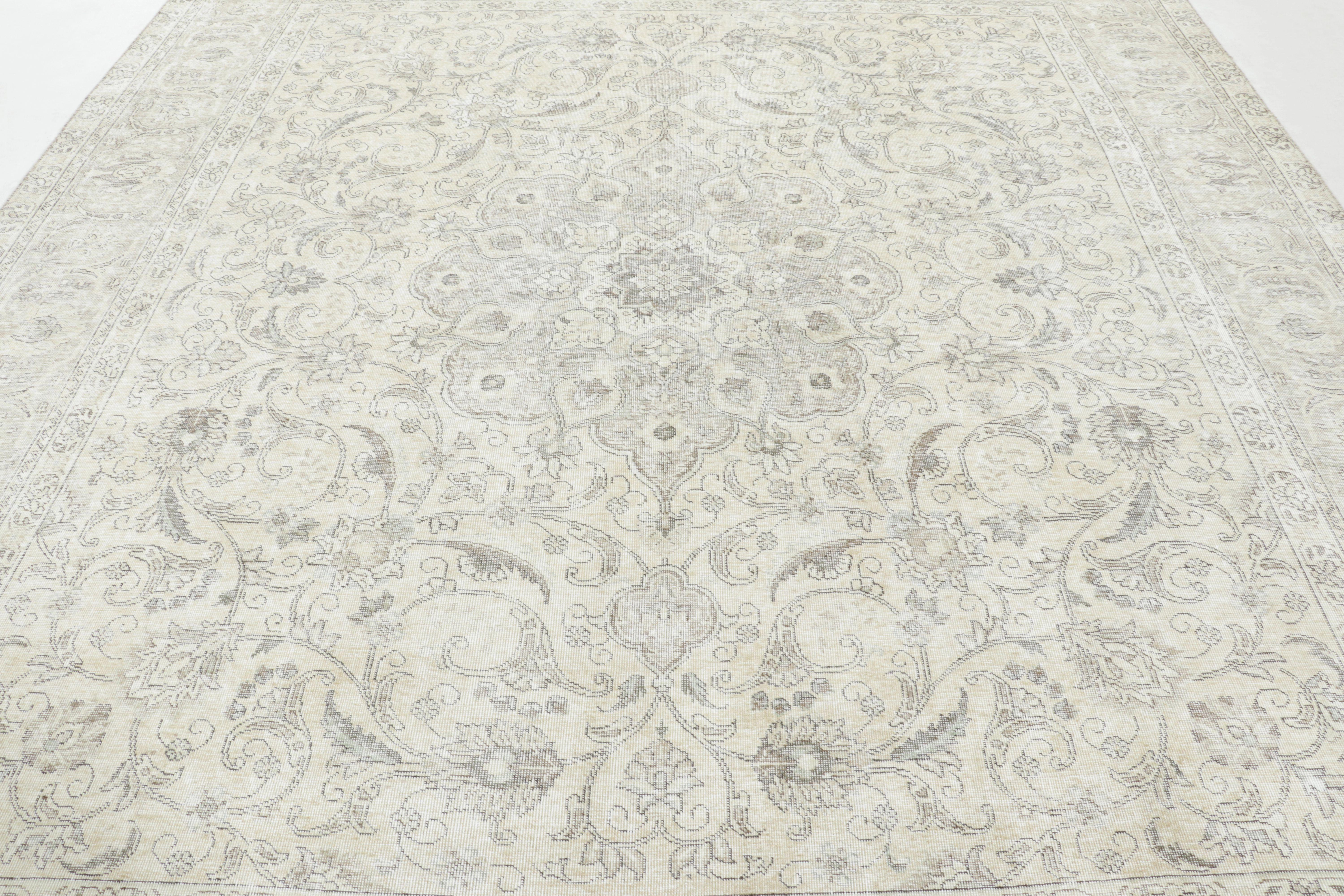  Made with hand-knotted wool and originating circa 1970-1980, this 10x10 vintage Tabriz rug represents a distinguished addition to Rug 
Kilim's vintage collection—an exemplar of the legendary Tabriz weaving tradition. It features an exquisite,