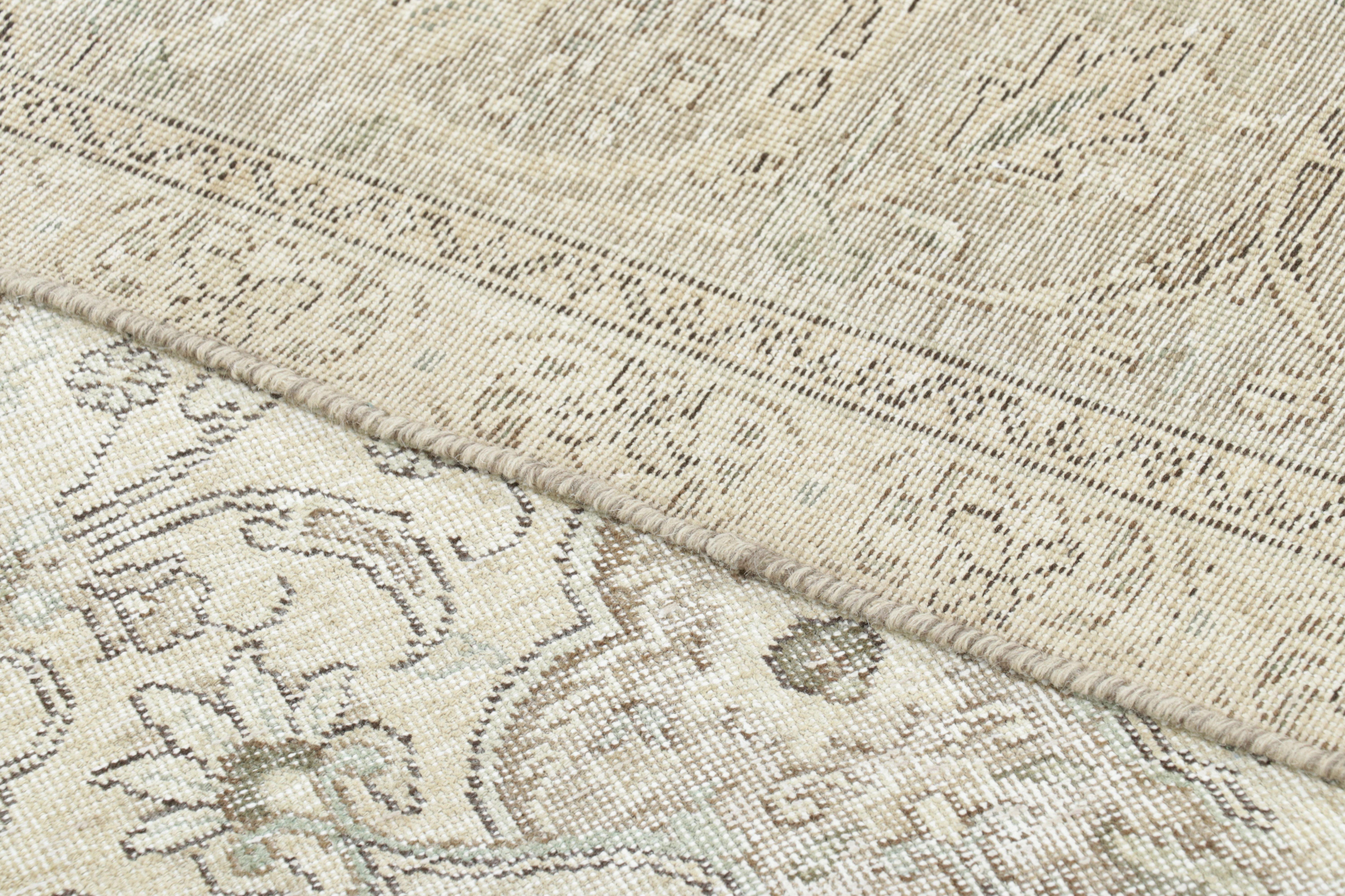 Vintage Persian Tabriz Rug, Washed All-Over Floral in Cream and Gray Rug & Kilim For Sale 1