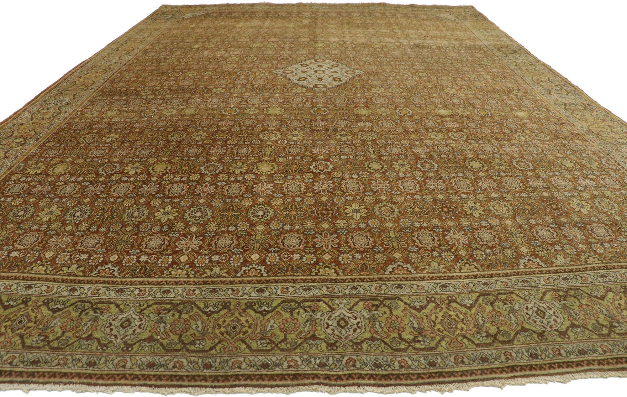 Hand-Knotted Antique Persian Tabriz Rug with Arts & Crafts Style For Sale