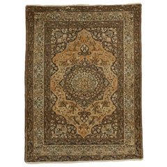 Vintage Persian Tabriz Rug with Craftsman Tuscan Style