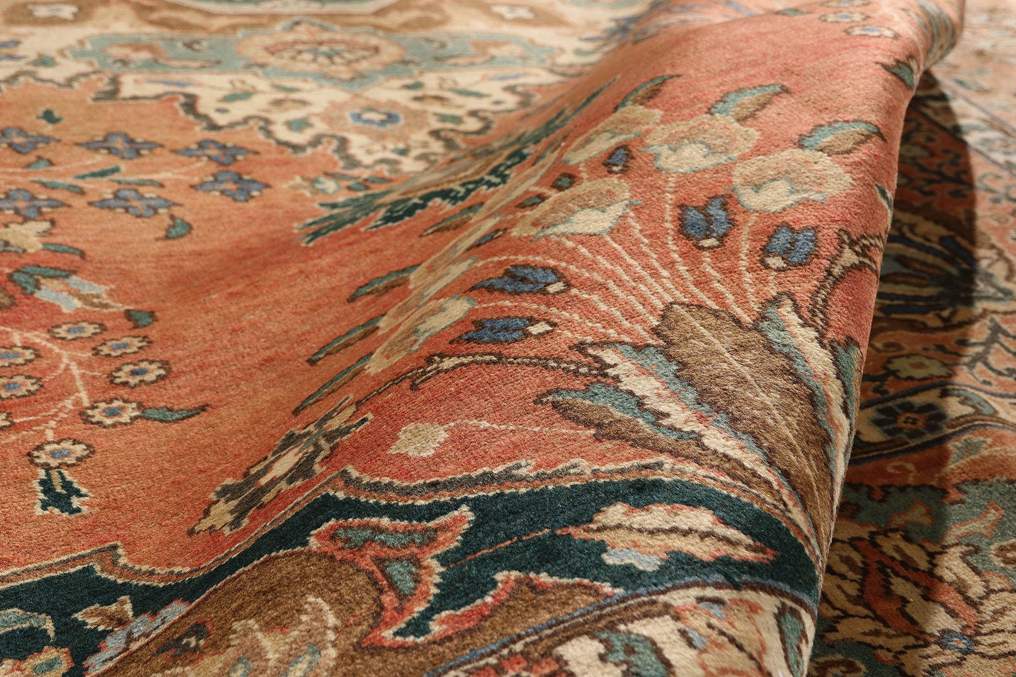 75586 Vintage Persian Tabriz Rug, 09'09 x 12'05. Radiating majestic poise and timeless elegance, this hand-knotted wool vintage Persian Tabriz rug is an enduring celebration of Persian artistry—a visual symphony woven for the connoisseur of rare