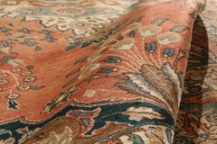 Vintage Persian Tabriz Rug with English Chintz Rustic Style