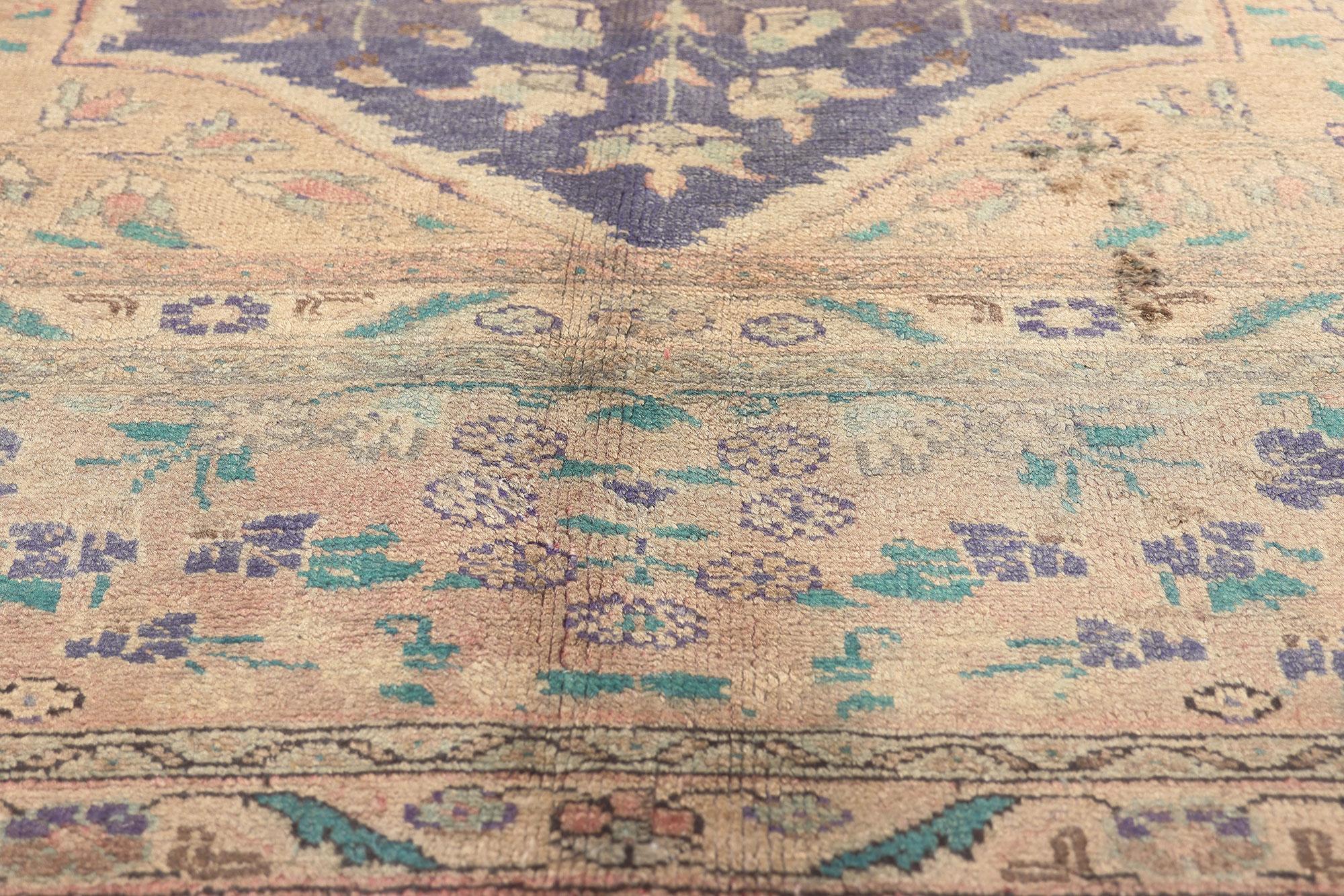 Noué à la main Tapis persan Tabriz pastel vintage, 09'10 X 13'00 en vente