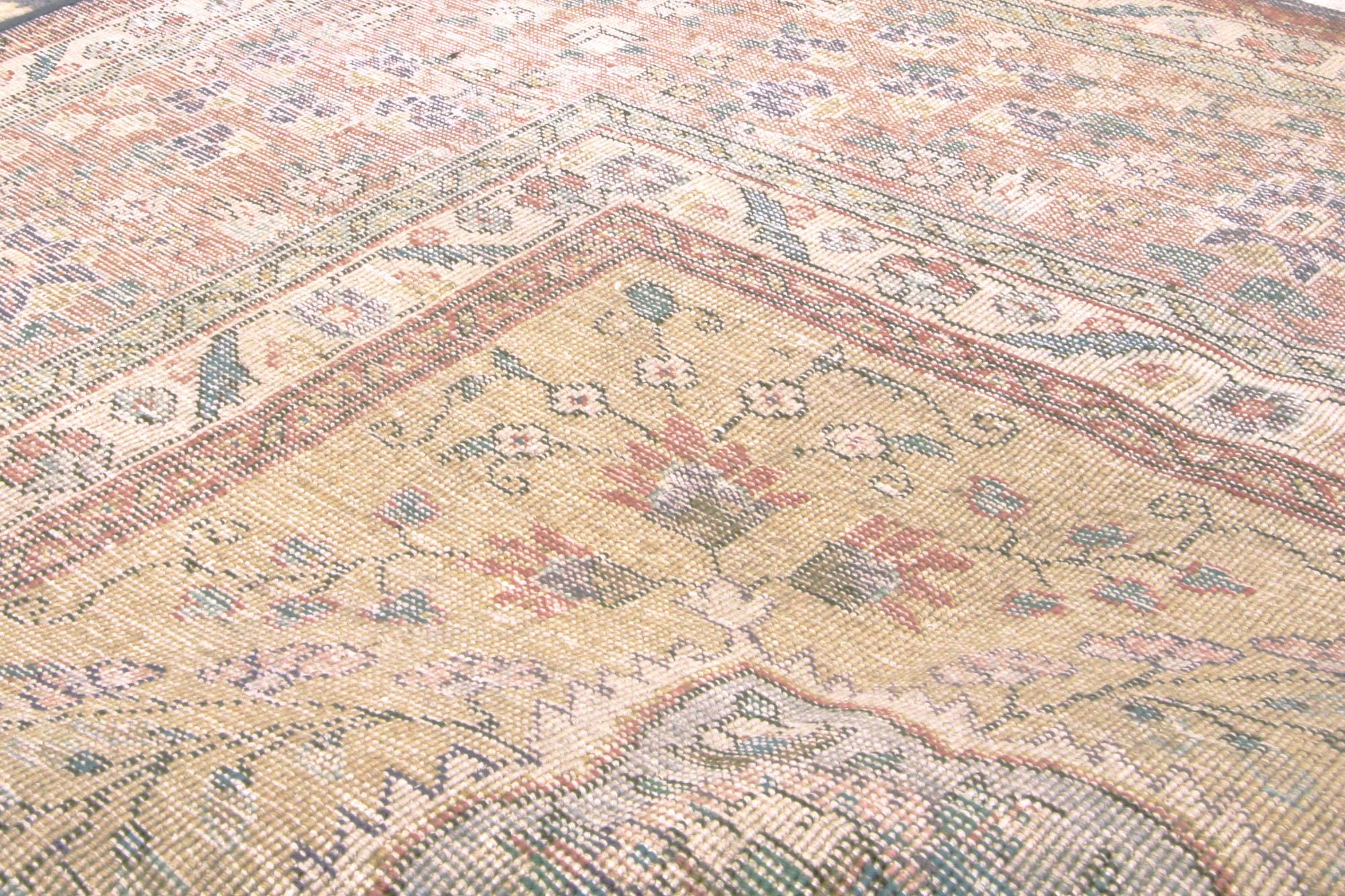 20ième siècle Tapis persan Tabriz pastel vintage, 09'10 X 13'00 en vente