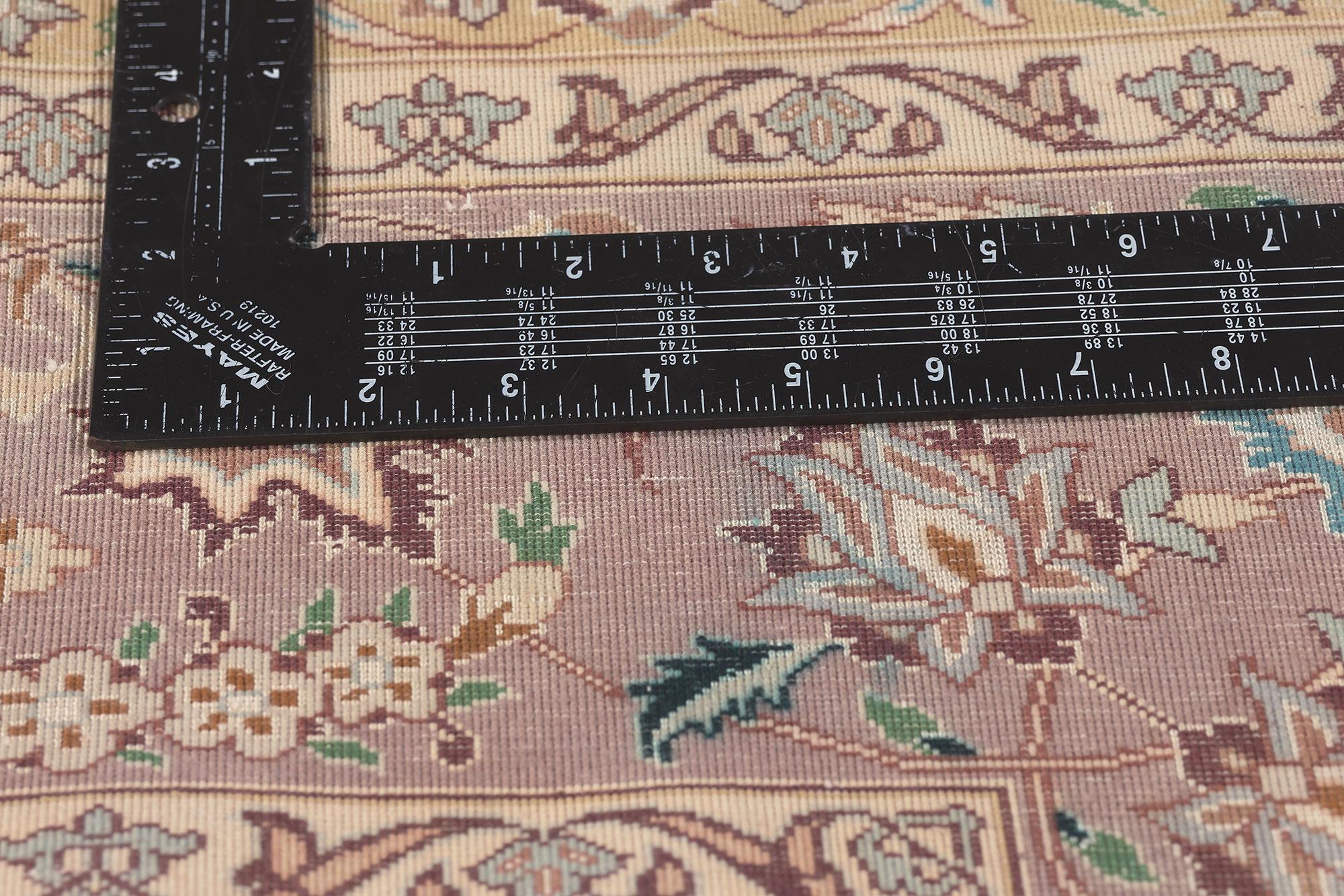 20th Century Vintage Persian Tabriz Rug, Refined Elegance Meets Bespoke Bridgerton Style For Sale