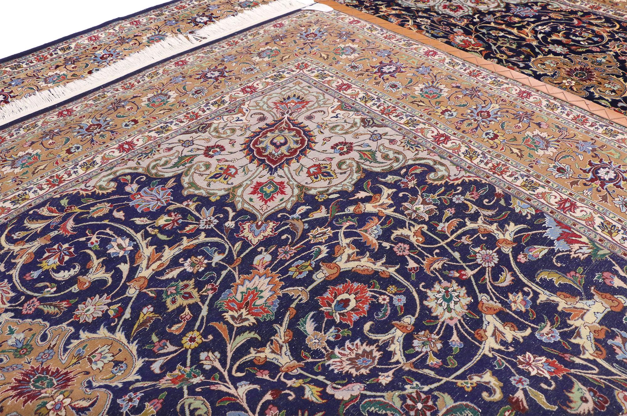 Vintage Persian Tabriz Rug with French Rococo Style 5