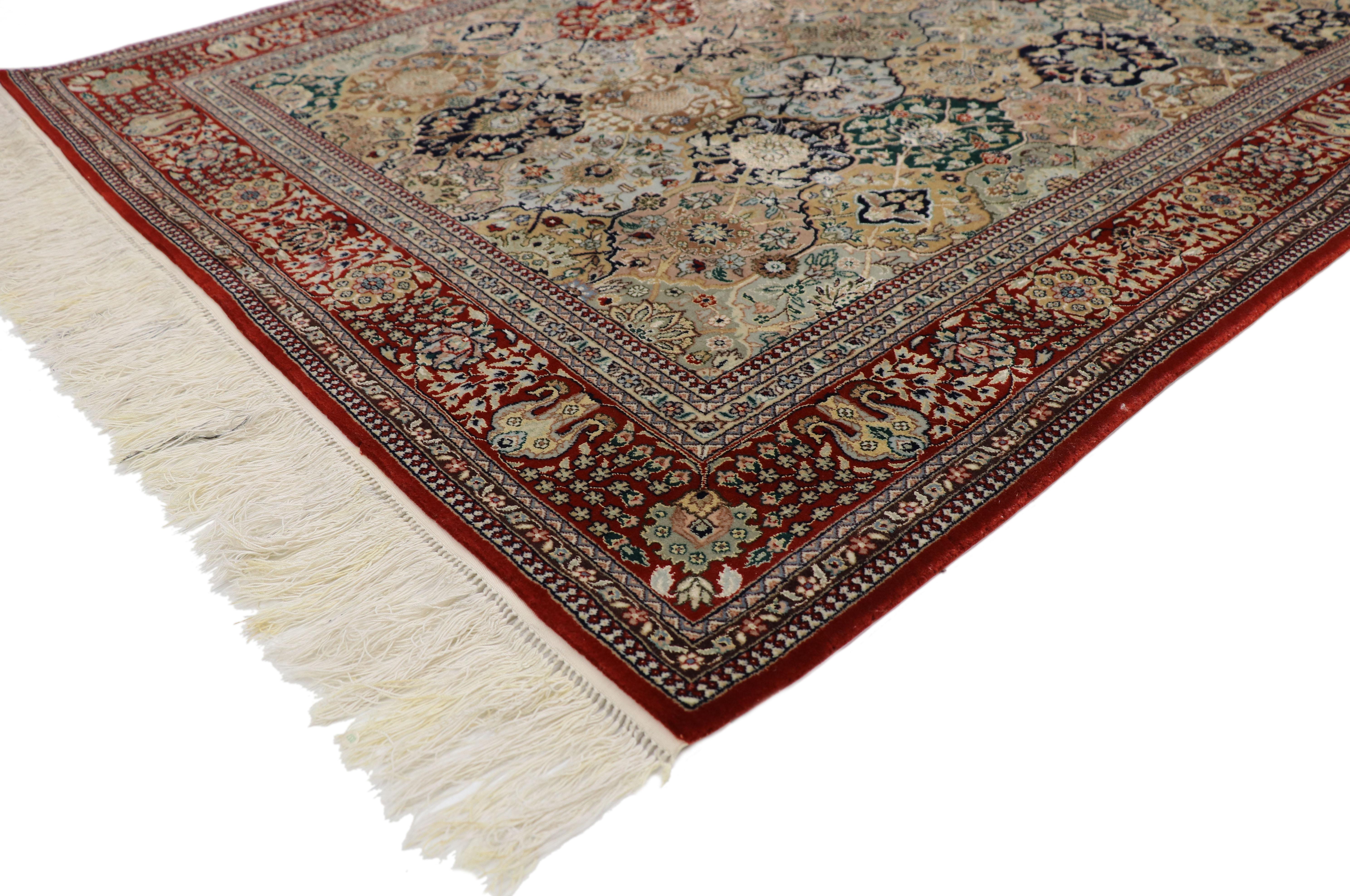 Vintage Persian Tabriz Rug with Garden Design with Carolean Style at ...