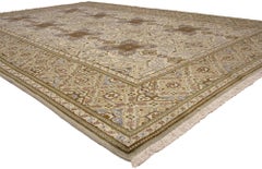 Celestial Quatrefoil: Vintage Persian Tabriz Masterpiece of Quiet Sophistication