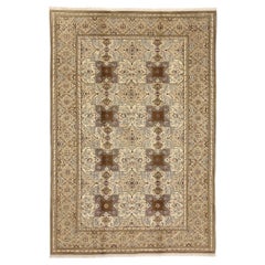 Celestial Quatrefoil: Vintage Persian Tabriz Masterpiece of Quiet Sophistication