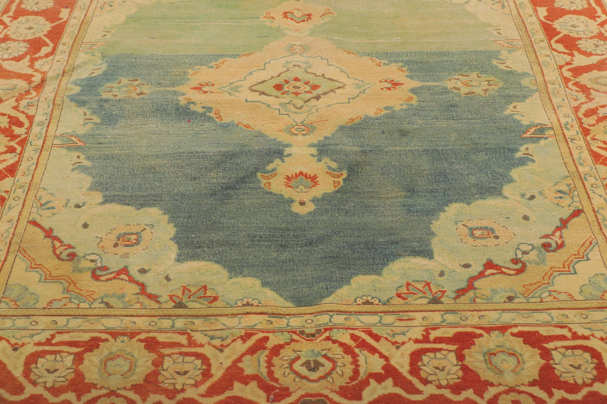 Vintage Persian Tabriz Rug with Italian Renaissance Style In Good Condition For Sale In Dallas, TX