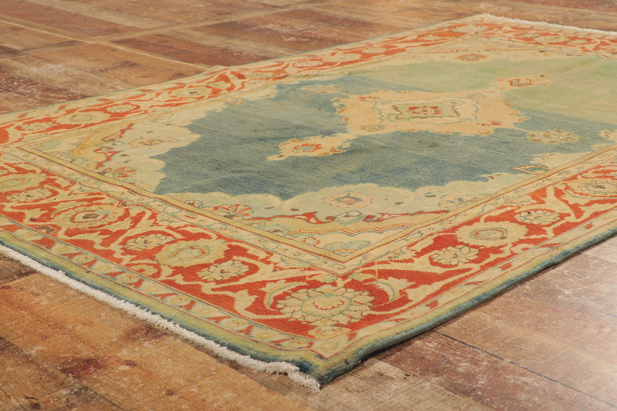 Wool Vintage Persian Tabriz Rug with Italian Renaissance Style For Sale