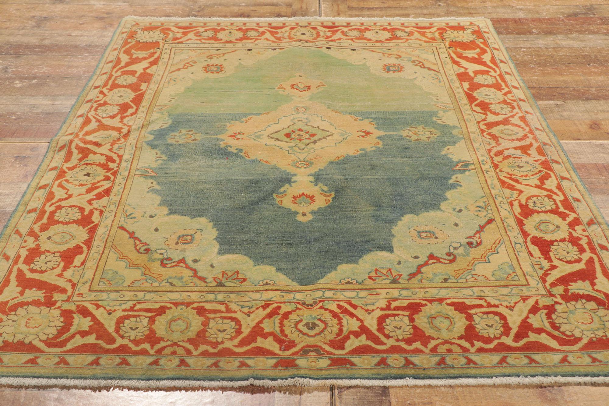 Vintage Persian Tabriz Rug with Italian Renaissance Style For Sale 1