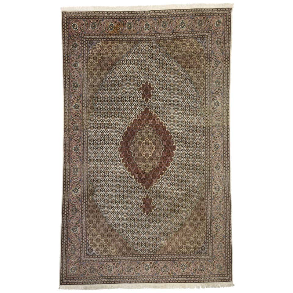 Persian Hand Knotted Medallion Fish Design 'Mahi' Tabriz Rug, circa ...