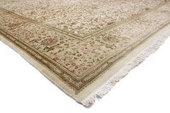 Oversized Vintage Persian Tabriz Hunting Rug, Hotel Lobby Size Carpet