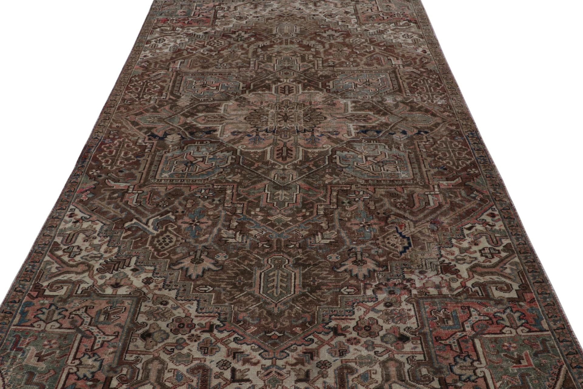 Hand-Knotted Vintage Persian Tabriz rug with Patterns in tones of Brown & Pink by Rug & Kilim For Sale