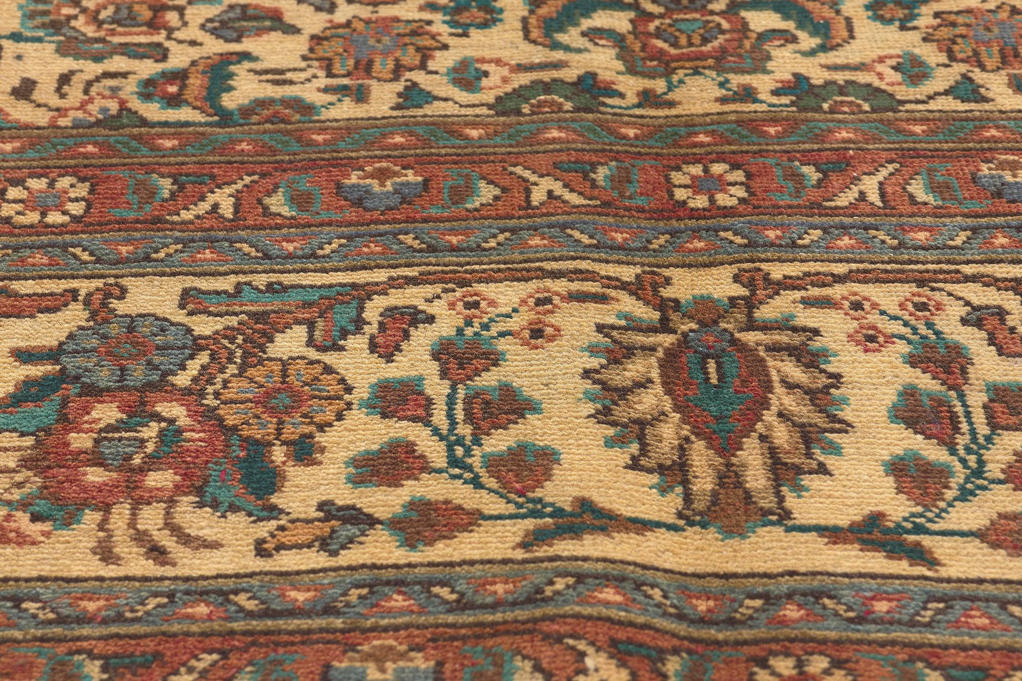 Hand-Knotted Vintage Persian Tabriz Rug, Understated Elegance Meets Italian Nonna Chic For Sale