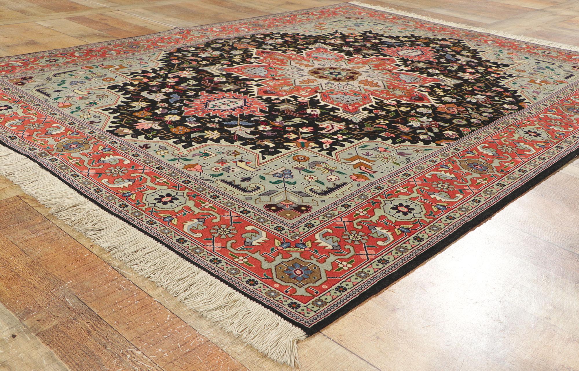 Vintage Persian Tabriz Rug with Traditional Modern Style For Sale 1