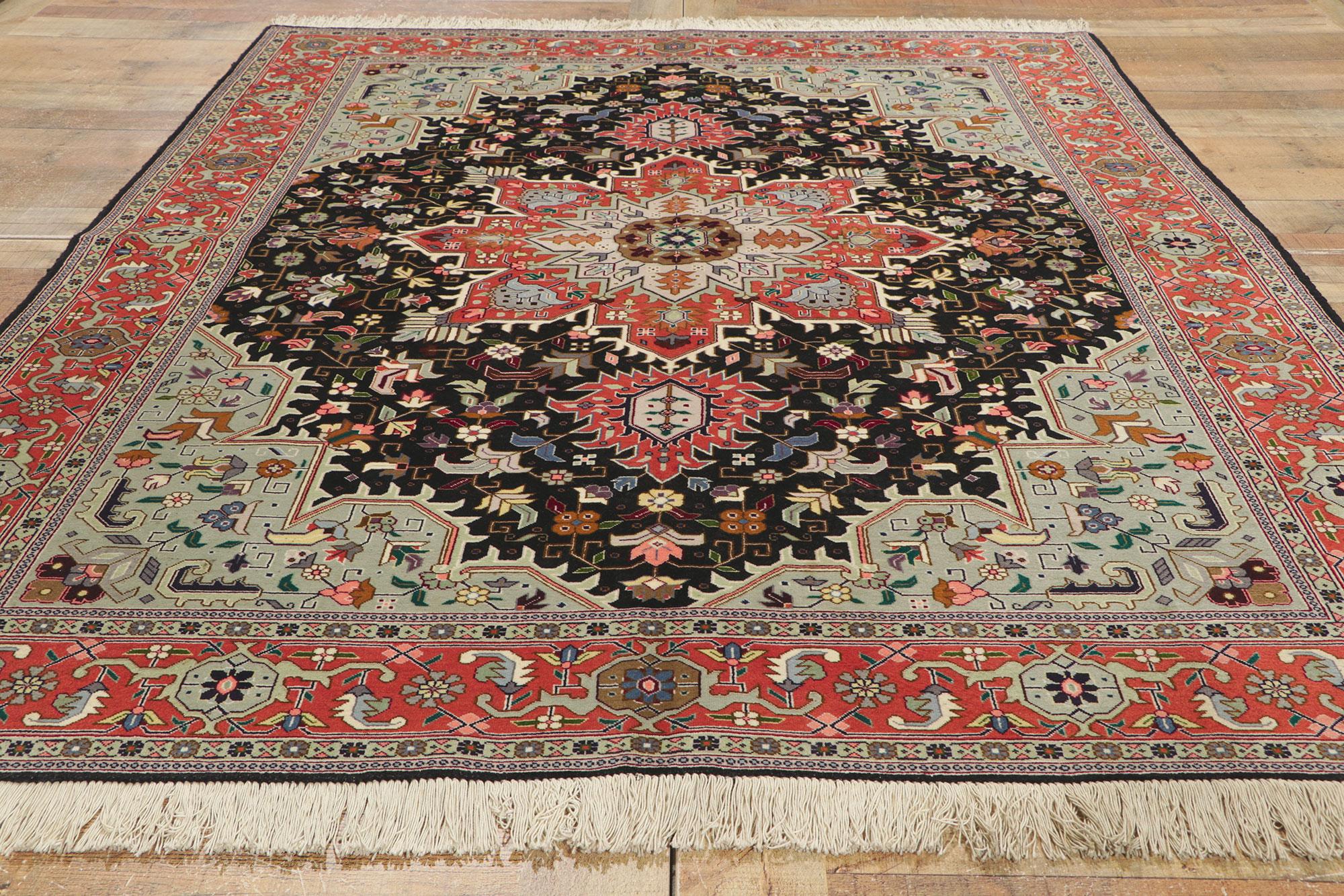 Vintage Persian Tabriz Rug with Traditional Modern Style For Sale 2
