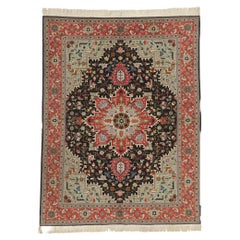 Vintage Persian Tabriz Rug with Traditional Modern Style
