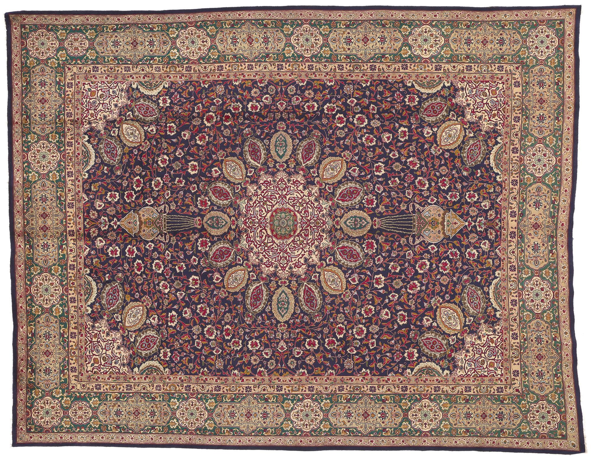 Vintage Persian Tabriz Rug, Timeless Elegance Meets Historical Richness For Sale 1