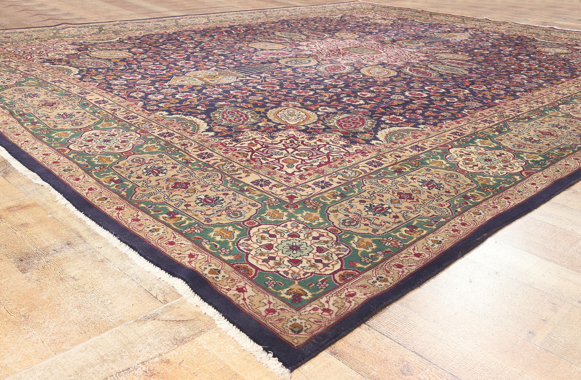 Vintage Persian Tabriz Rug, Timeless Elegance Meets Historical Richness In Good Condition For Sale In Dallas, TX