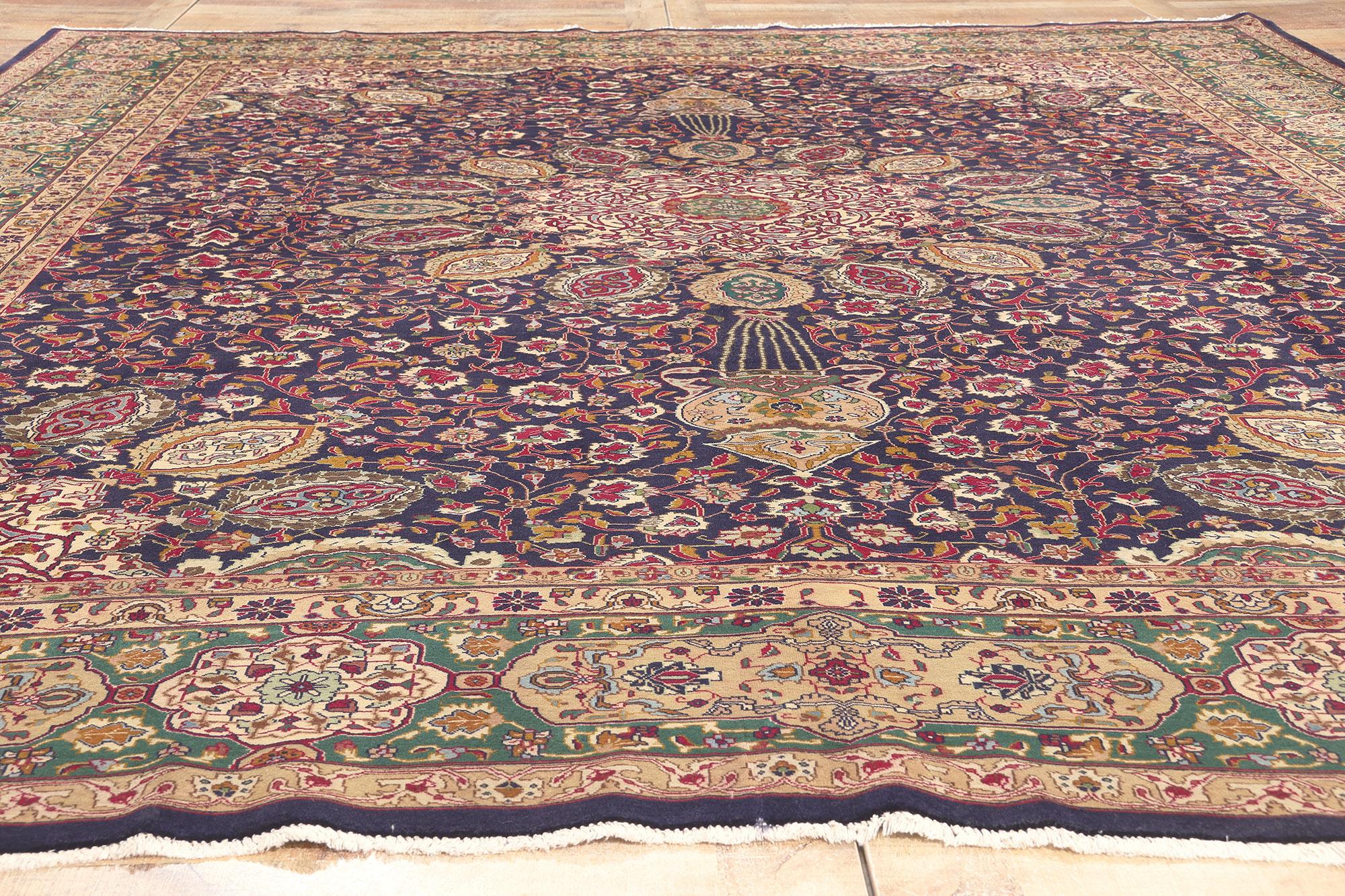 20th Century Vintage Persian Tabriz Rug, Timeless Elegance Meets Historical Richness For Sale