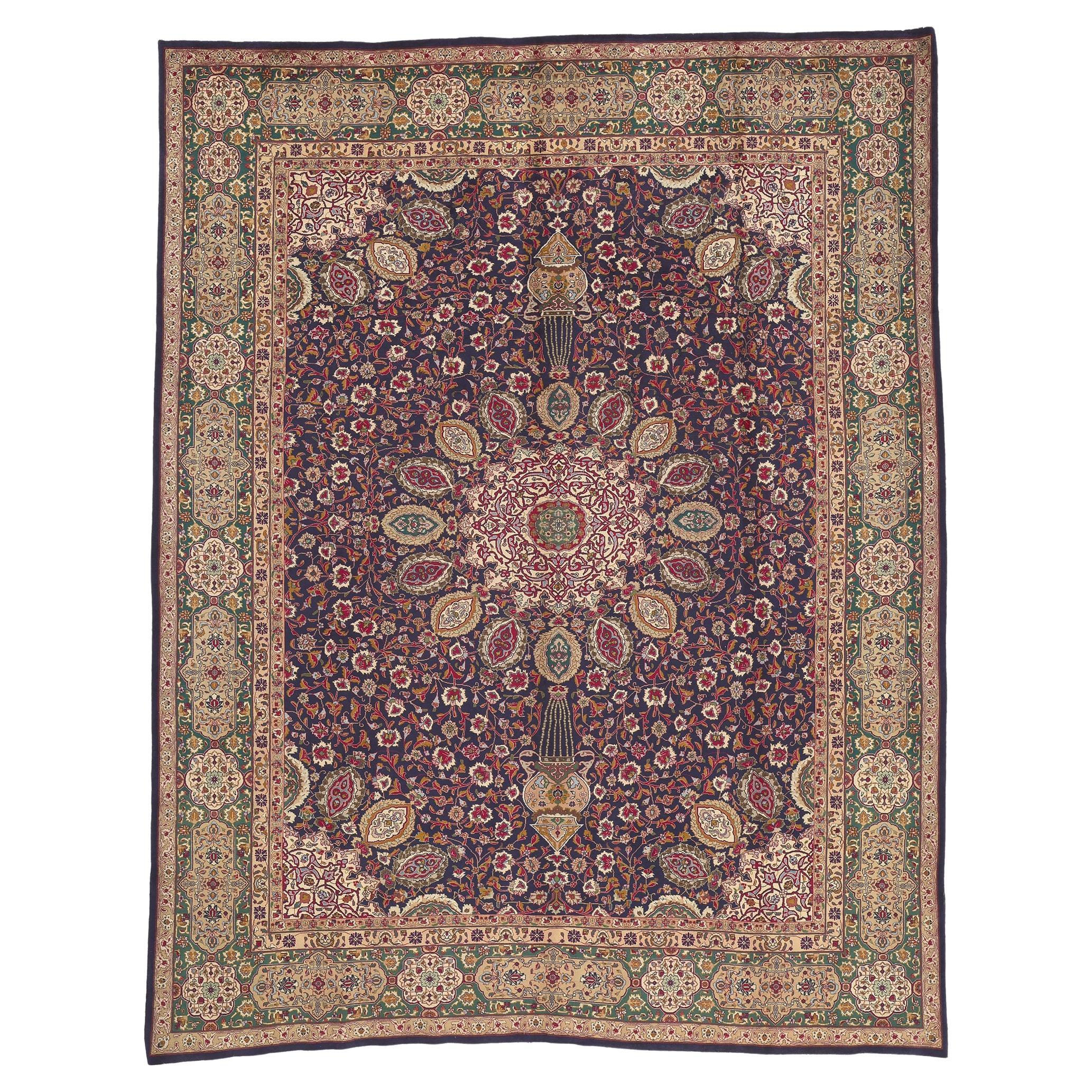 Tapis persan vintage de Tabriz, l'Elegance Timeless rencontre la Richesse Historique