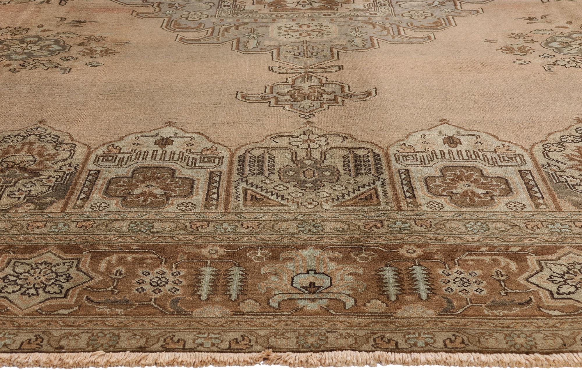 Alfombra Persa Tabriz Vintage de Estilo Tradicional en venta 1