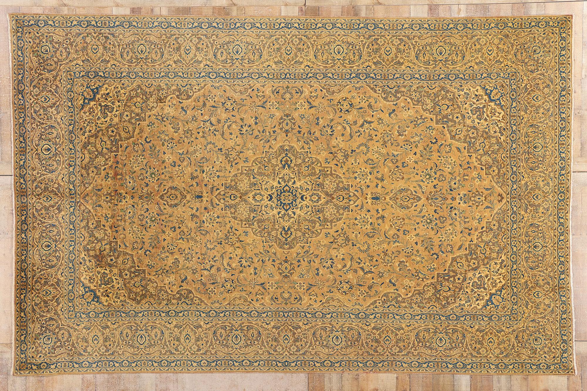 Tappeto persiano Tabriz vintage con stile tradizionale in vendita 3