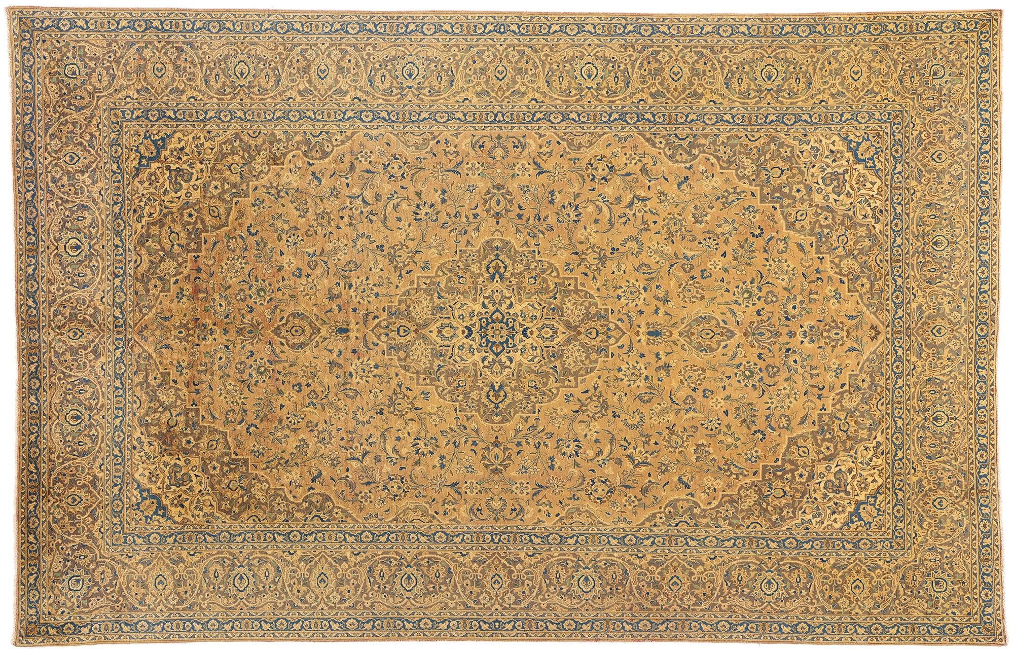 Tappeto persiano Tabriz vintage con stile tradizionale in vendita 4