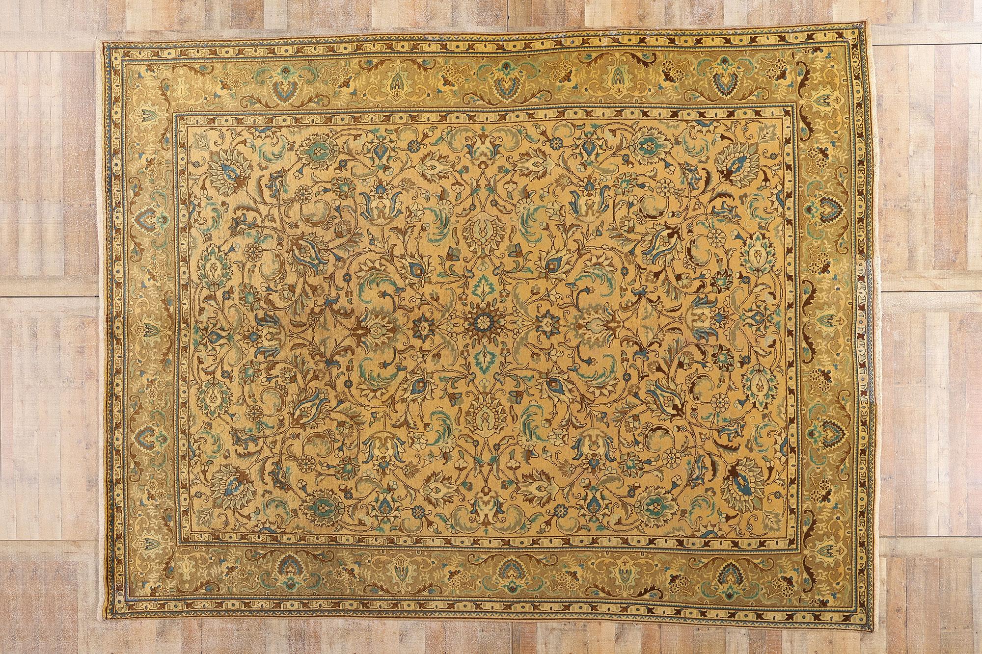 Persischer Täbriz-Teppich im traditionellen Stil, Vintage im Angebot 3