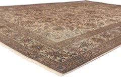 Vintage Persian Tabriz Rug, Colonial Revival Meets Belgian Chic