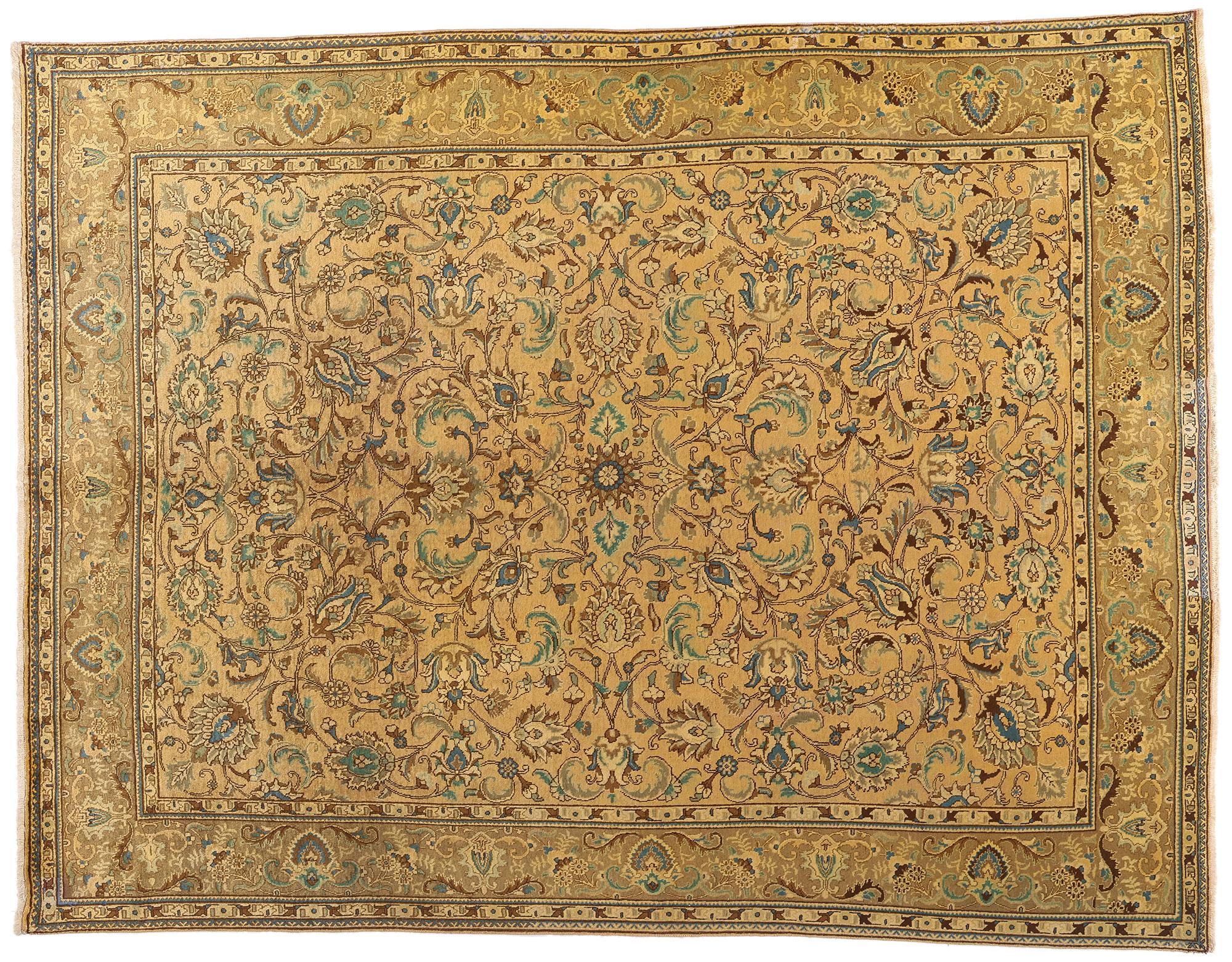 Persischer Täbriz-Teppich im traditionellen Stil, Vintage im Angebot 4