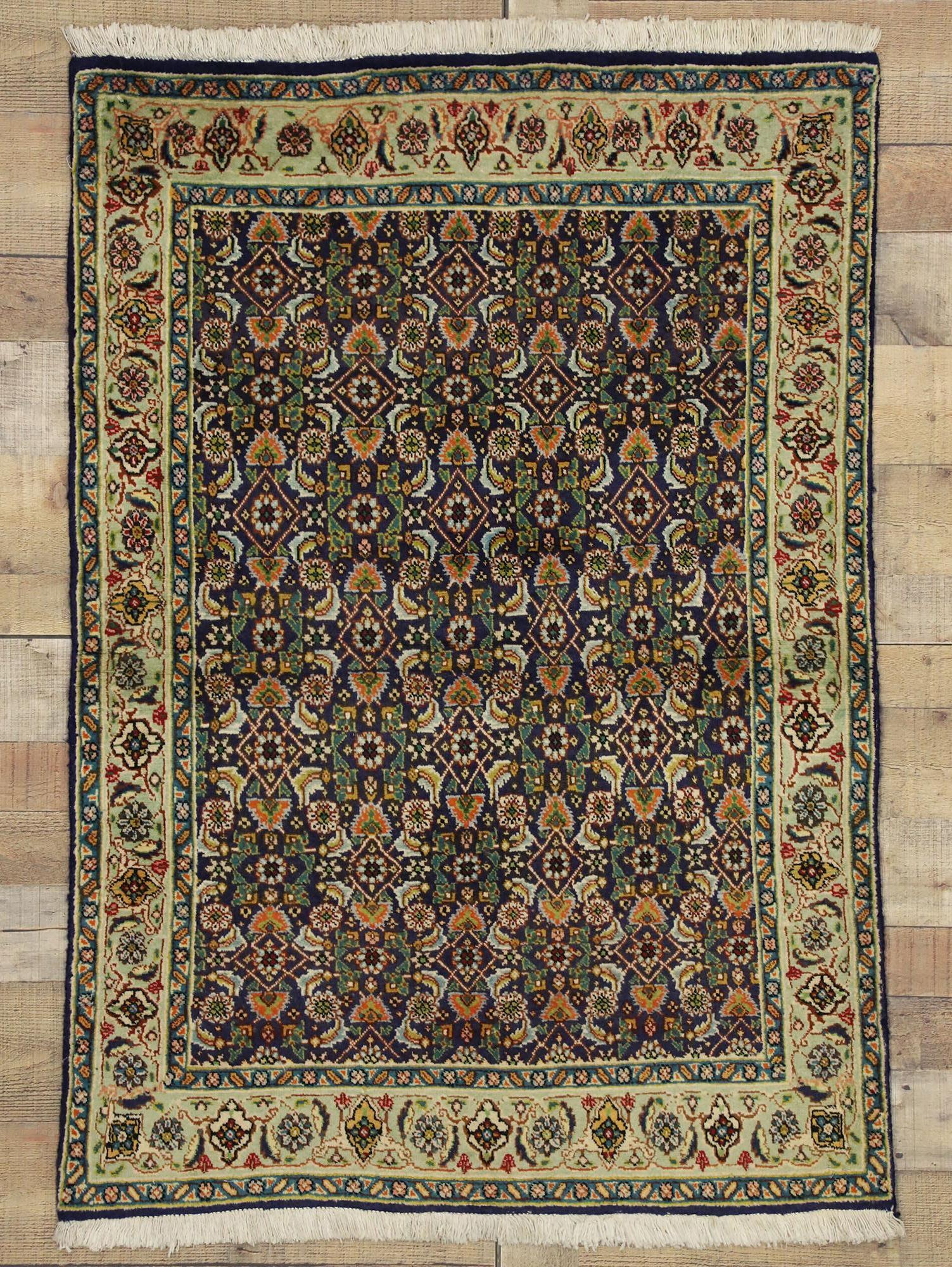 Hand-Knotted Vintage Persian Tabriz Rug with Traditional Style For Sale