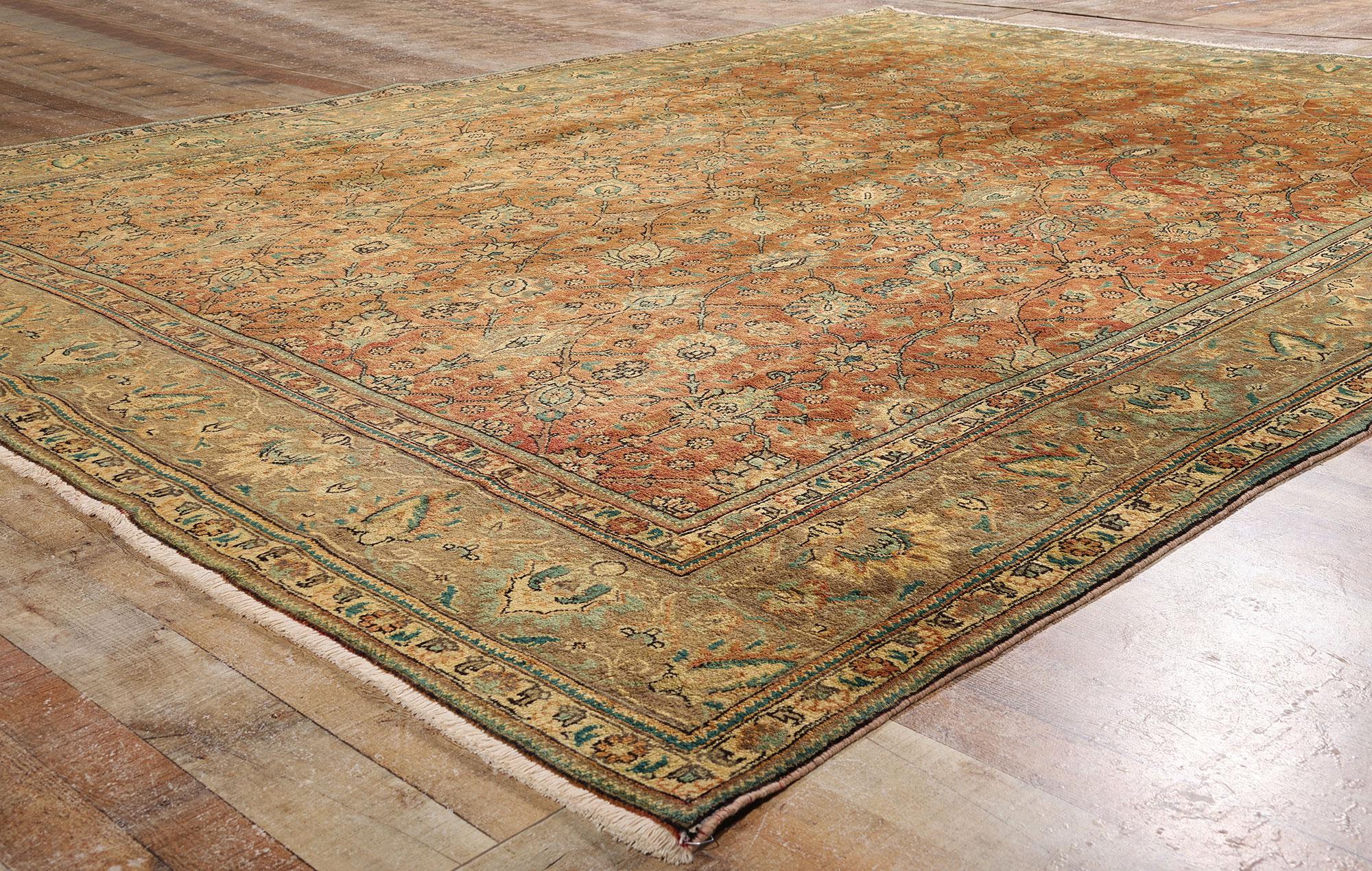 Persiano Tappeto persiano Tabriz vintage con stile tradizionale in vendita