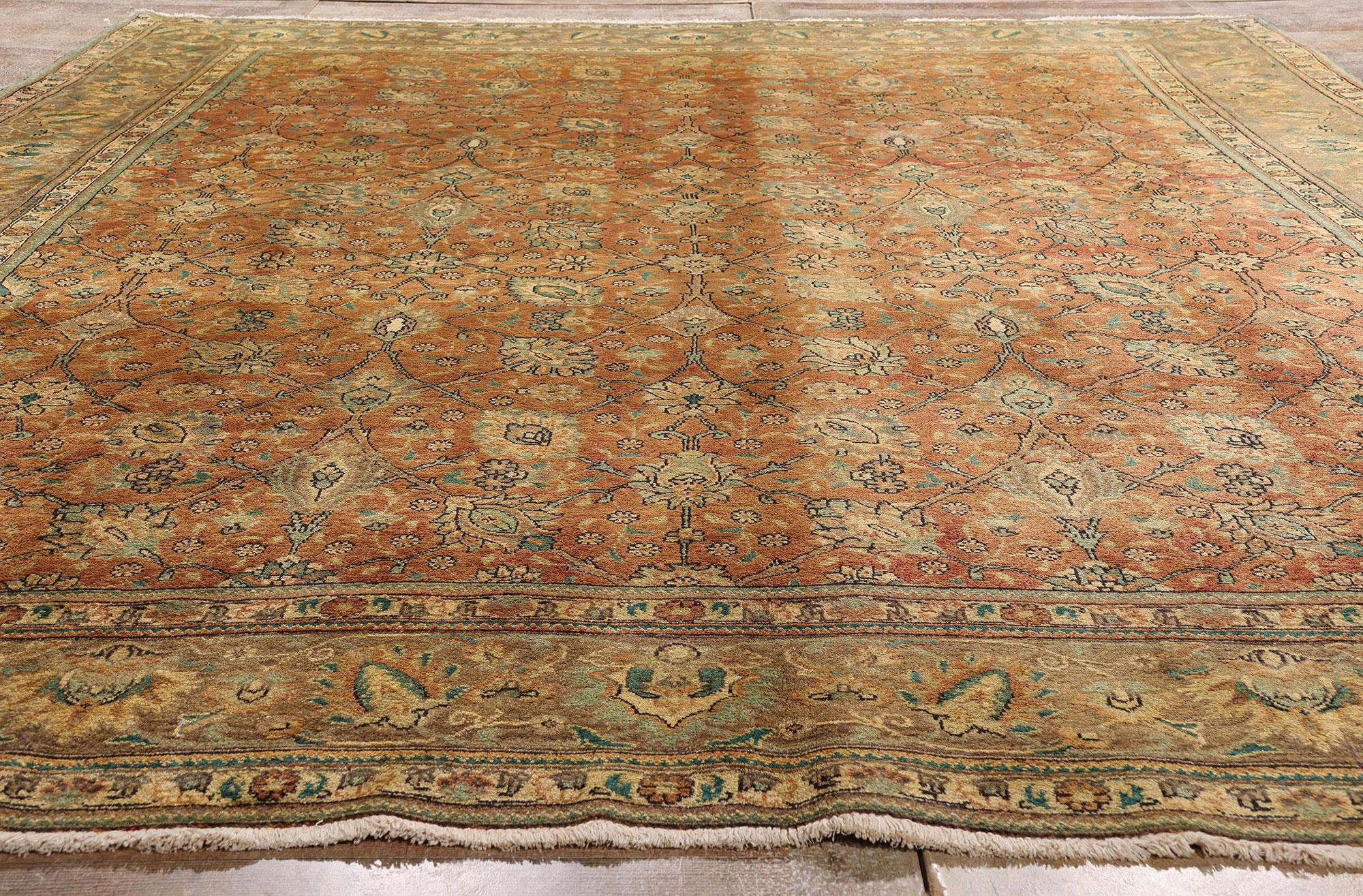 Tappeto persiano Tabriz vintage con stile tradizionale In condizioni buone in vendita a Dallas, TX