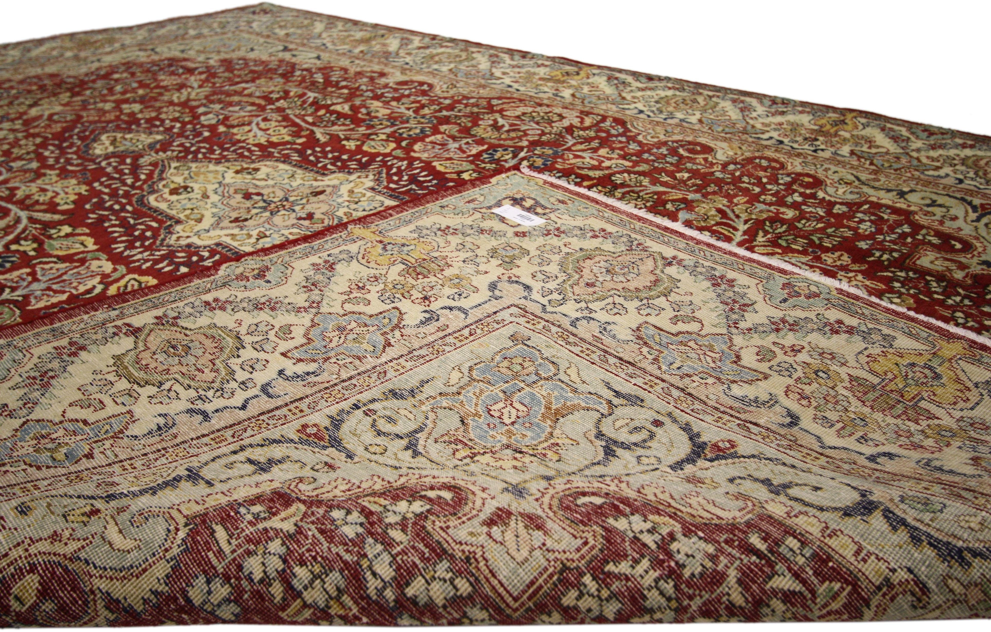 20th Century Vintage Persian Tabriz Rug with Traditional Style For Sale