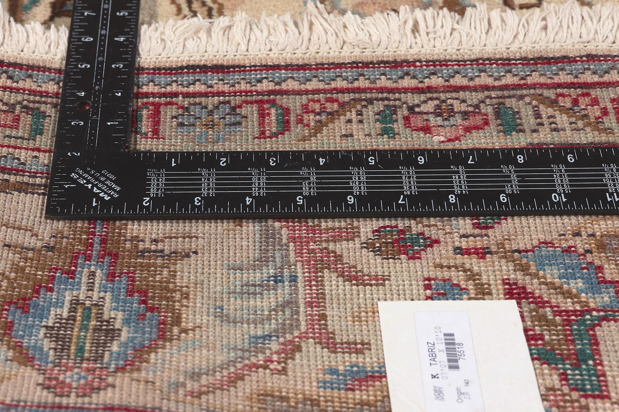 20th Century Vintage Persian Tabriz Rug, Low-Key Luxury Meets Belgian Style For Sale