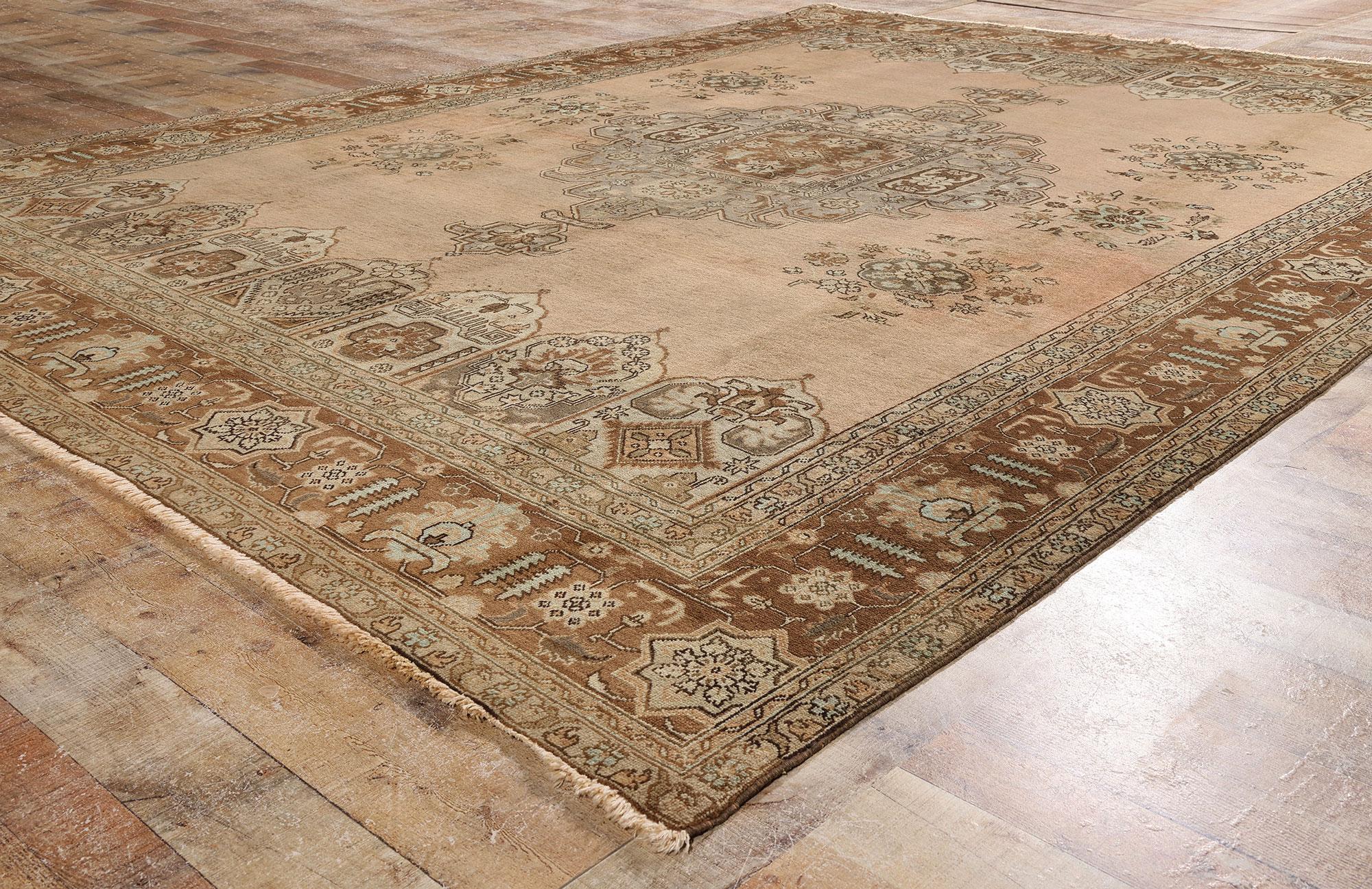 Alfombra Persa Tabriz Vintage de Estilo Tradicional Anudado a mano en venta